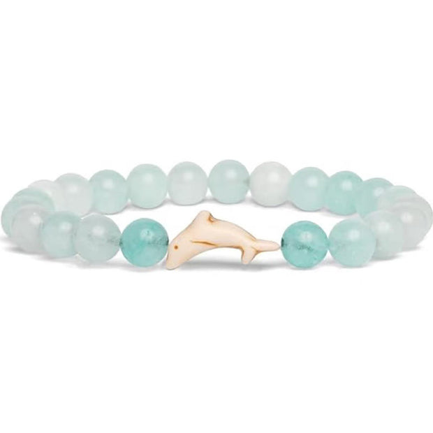 Buddha Stones Natural Stone Dolphin Crackle Agate Tourmaline Courage Bracelet - Blue Tourmaline(Wrist Circumference: 15-18cm) - image 5