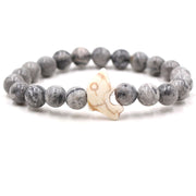 Buddha Stones Natural Various Stones Dolphin Spiritual Balance Bracelet - Grey Jasper(Wrist Circumference: 15-18cm) - image 9