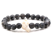Buddha Stones Natural Various Stones Dolphin Spiritual Balance Bracelet - Black Glitter Stone(Wrist Circumference: 15-18cm) - image 11