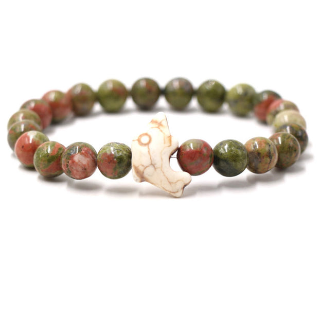 Buddha Stones Natural Various Stones Dolphin Spiritual Balance Bracelet - Unakite(Wrist Circumference: 15-18cm) - image 13