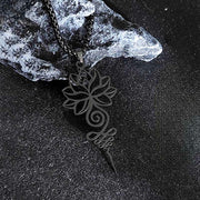 Buddha Stones Lotus Unalome Chakra Symbol Design Stainless Steel Enlightenment Necklace Pendant - image 9