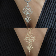 Buddha Stones Lotus Unalome Chakra Symbol Design Stainless Steel Enlightenment Necklace Pendant - image 11