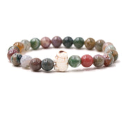 Buddha Stones Natural Various Stones Elephant Spiritual Strength Bracelet - India Agate(Wrist Circumference: 15-18cm) - image 16