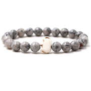 Buddha Stones Natural Various Stones Elephant Spiritual Strength Bracelet - Grey Jasper(Wrist Circumference: 15-18cm) - image 12
