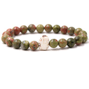 Buddha Stones Natural Various Stones Elephant Spiritual Strength Bracelet - Unakite(Wrist Circumference: 15-18cm) - image 14