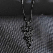 Buddha Stones Lotus Vines Design Chakra Symbol Stainless Steel Enlightenment Necklace Pendant - image 8