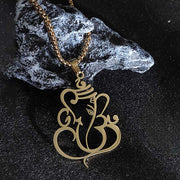 Buddha Stones Ganesh Elephant Stainless Steel Protection Necklace Pendant - image 6