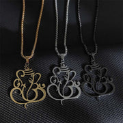 Buddha Stones Ganesh Elephant Stainless Steel Protection Necklace Pendant - image 1