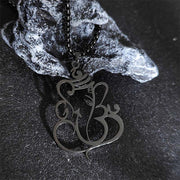 Buddha Stones Ganesh Elephant Stainless Steel Protection Necklace Pendant - Black - image 8