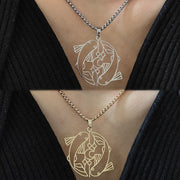 Buddha Stones Vintage Koi Fish Hollow Design Stainless Steel Luck Necklace Pendant - image 12