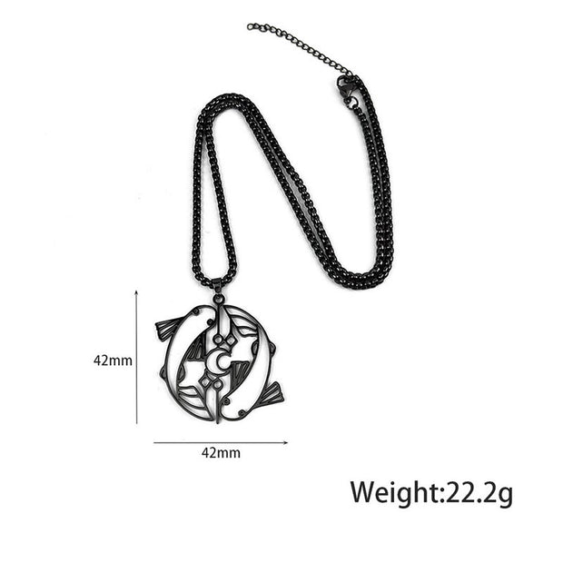 Buddha Stones Vintage Koi Fish Hollow Design Stainless Steel Luck Necklace Pendant - image 11