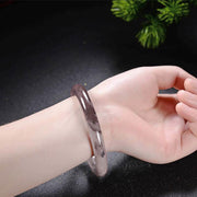 Buddha Stones Purple Golden Silk Jade Wealth Bracelet Bangle - image 3