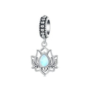 Buddha Stones 925 Sterling Silver Lotus Design Moonstone Healing Necklace Pendant - image 4