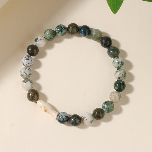 Buddha Stones Natural Agate Stone Shark Wisdom Bracelet - Green Agate(Wrist Circumference: 15-18cm) - image 6