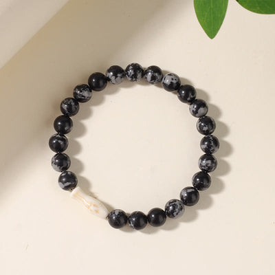 Buddha Stones Natural Agate Stone Shark Wisdom Bracelet - Gray Agate(Wrist Circumference: 15-18cm) - image 1