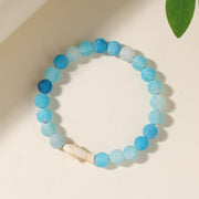Buddha Stones Natural Agate Stone Shark Wisdom Bracelet - Blue Crackle Agate(Wrist Circumference: 15-18cm) - image 3