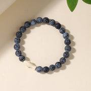 Buddha Stones Natural Agate Stone Shark Wisdom Bracelet - Dark Blue Crackle Agate(Wrist Circumference: 15-18cm) - image 4