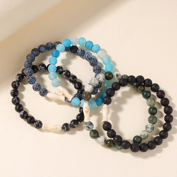 Buddha Stones Natural Agate Stone Shark Wisdom Bracelet - image 13