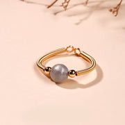 Buddha Stones Natural Stone Bead Alloy Healing Open Ring - Moonstone(Adjustable) - image 14