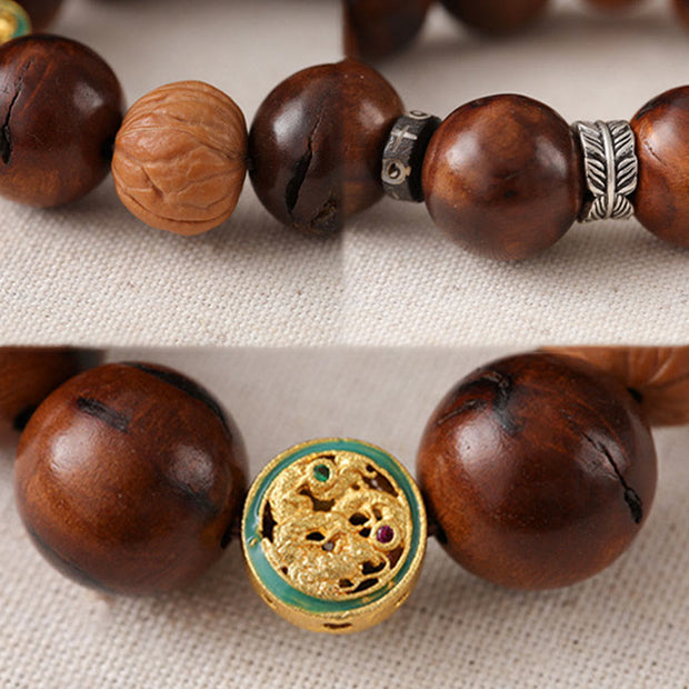 Buddha Stones Tibet Lightning Struck Jujube Wood Yin Yang Luck Bracelet - image 12