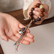 Buddha Stones Tibet Lightning Struck Jujube Wood Yin Yang Luck Bracelet - image 11