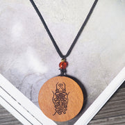 Buddha Stones Lightning Struck Jujube Wood Yin Yang Bagua Luck Necklace Pendant - image 12