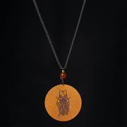 Buddha Stones Lightning Struck Jujube Wood Yin Yang Bagua Luck Necklace Pendant - image 11
