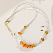 Buddha Stones White Crystal Bead Irregular Amber Clarity Necklace Pendant - image 8