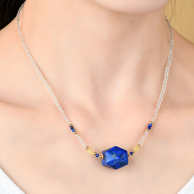 Buddha Stones White Crystal Lazurite Healing Meditation Necklace Pendant - image 5