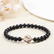 Buddha Stones Tiger Eye Black Obsidian Courage Beads Bracelet - Black Obsidian-6mm - image 7