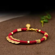 Buddha Stones Handmade Five Emperor Coins Wealth String Braided Bracelet - image 2