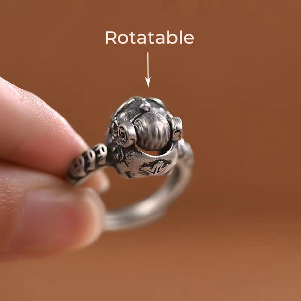 Buddha Stones Lucky FengShui PiXiu Copper Coin Rotatable Ring - image 4