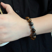 Buddha Stones Tiger Eye Silver Sheen Obsidian Meditation Buddha Head Protection Bracelet - image 5