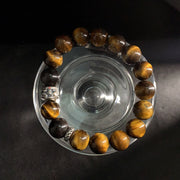 Buddha Stones Tiger Eye Silver Sheen Obsidian Meditation Buddha Head Protection Bracelet - image 3