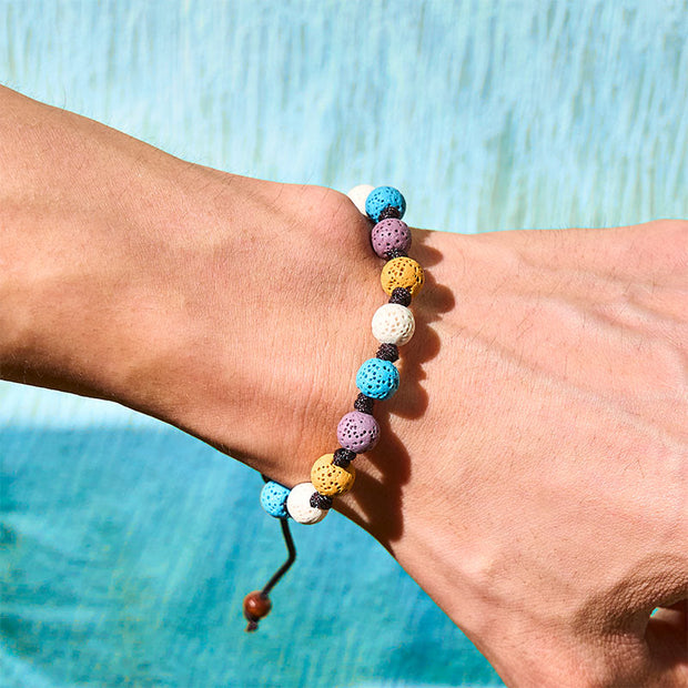 Buddha Stones Colorful Lava Rock Support Bracelet - image 17
