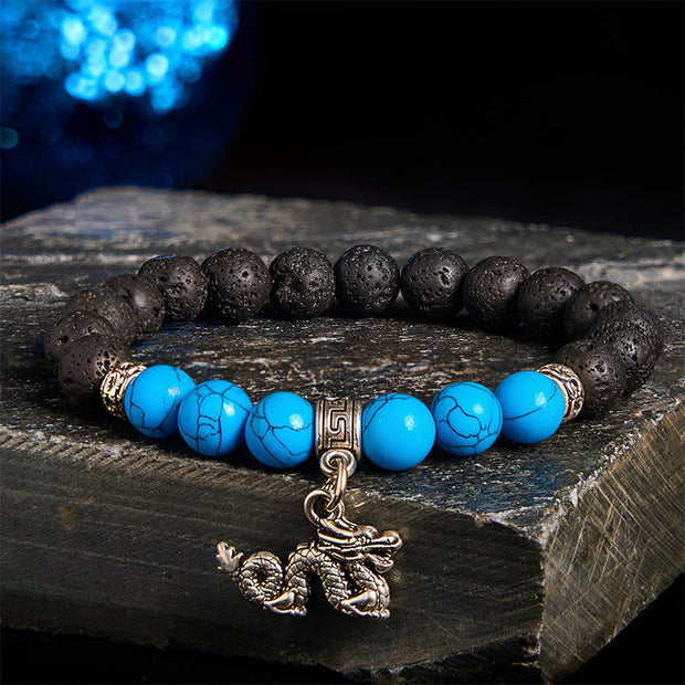 FREE Today: Support Healing Black Lava Rock Crystal Beads Animal Pattern Bracelet - Dragon Pattern(Wrist Circumference: 15-17cm) - image 22
