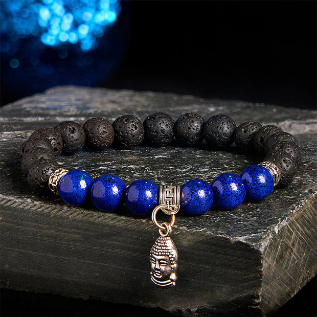 FREE Today: Support Healing Black Lava Rock Crystal Beads Animal Pattern Bracelet - Buddha Head Pattern(Wrist Circumference: 15-17cm) - image 9
