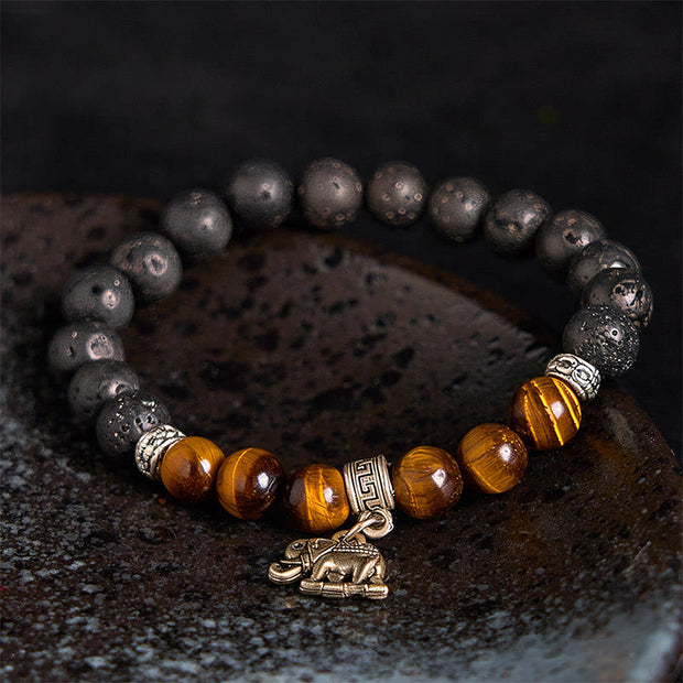 FREE Today: Support Healing Black Lava Rock Crystal Beads Animal Pattern Bracelet - image 3