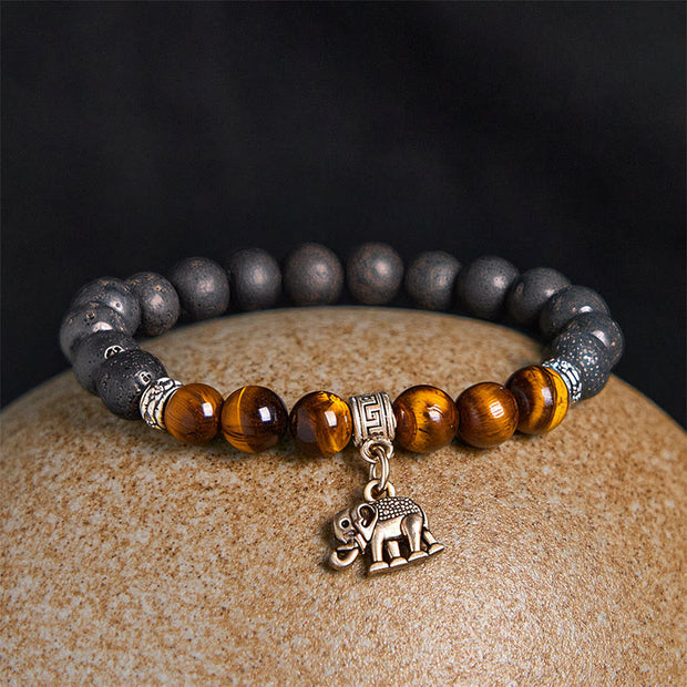 FREE Today: Support Healing Black Lava Rock Crystal Beads Animal Pattern Bracelet - image 2