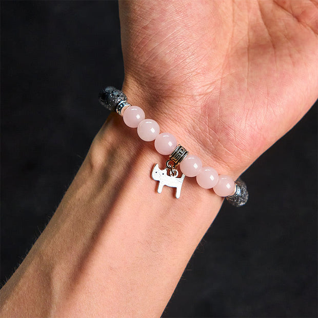 FREE Today: Support Healing Black Lava Rock Crystal Beads Animal Pattern Bracelet - image 27