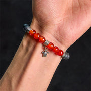Buddha Stones Black Lava Rock Crystal Beads Animal Pattern Healing Bracelet - image 15