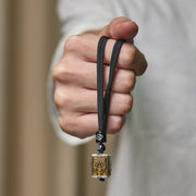 Buddha Stones Tibetan Zakiram Goddess Of Wealth Protection Rope Square Necklace Pendant - image 6