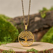 FREE Today: Unity and Enlightenment The Tree Of Life Titanium Steel Necklace Pendant - Golden The Tree of Life - image 1