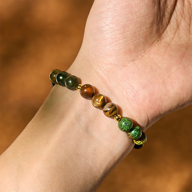 FREE Today: Balance and Courage Turquoise Tiger Eye Beads Glass Bracelet - image 5