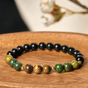 Buddha Stones Turquoise Tiger Eye Beads Glass Balance Serenity Bracelet - image 3