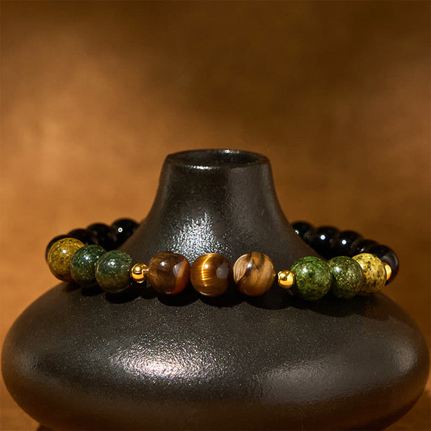 FREE Today: Balance and Courage Turquoise Tiger Eye Beads Glass Bracelet - image 4