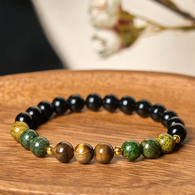FREE Today: Balance and Courage Turquoise Tiger Eye Beads Glass Bracelet - image 3
