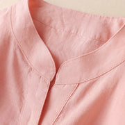 Buddha Stones Casual Women's V-neck Three Quarter Sleeve Design Plain Shirt - image 17