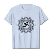 Buddha Stones Symmetry Mandala Om Symbol Pattern Tee Cotton T-shirt - LightCyan - 2XL - image 19