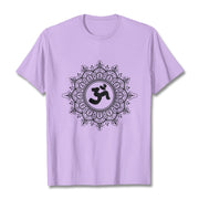 Buddha Stones Symmetry Mandala Om Symbol Pattern Tee Cotton T-shirt - Plum - 2XL - image 17